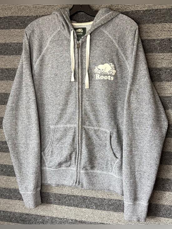 Roots Tops - Roots Heather Grey Women’s Zip-Up Hoodie Sweatshirt XL EUC